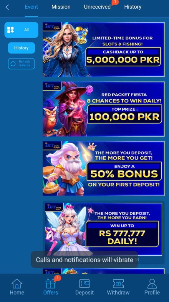 JJJT Game APK login screen